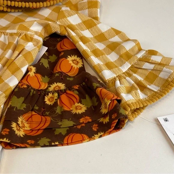 Rare Editions Toddler Girls Pumpkin Check Dress - 2 Pack 2T - Picture 9 of 14